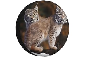 Canada Lynx Tire Cover for Truck SUV Trailer RV - Outdoor Waterproof Wheel Protector Portable Wheel Bags Camper Spare Tire Co