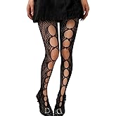 ShawGobow Bow Stockings,Cute Floral Lace Tights For Women,Valentines Kawaii Lolita Fishnets