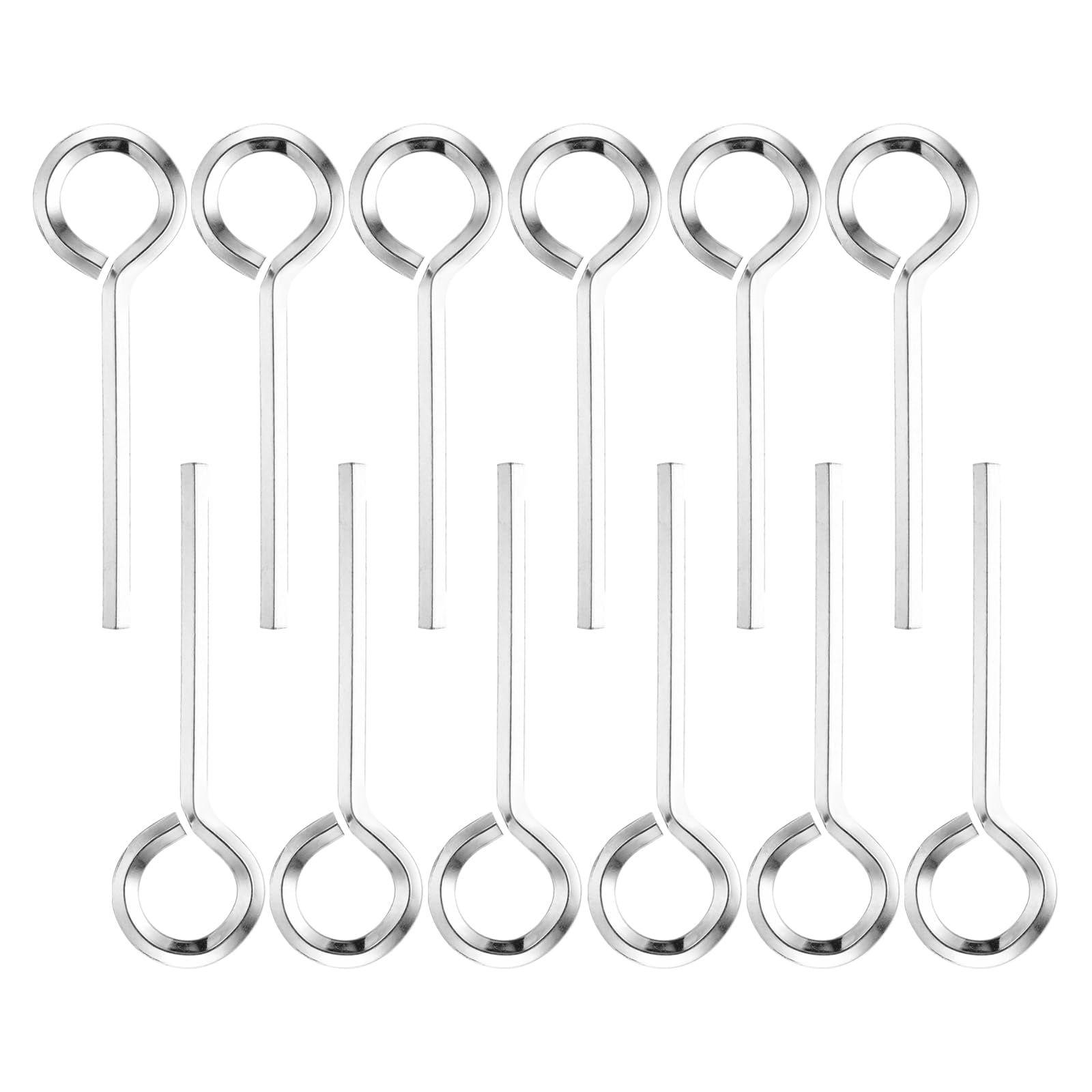 PATIKIL 5/32" Standard Hex Dogging Key, 12 Pack Solid Steel Wrench Door Key with O-Ring Full Loop for Crash Bar, Push Bar Emergency Exit Devices, Silver