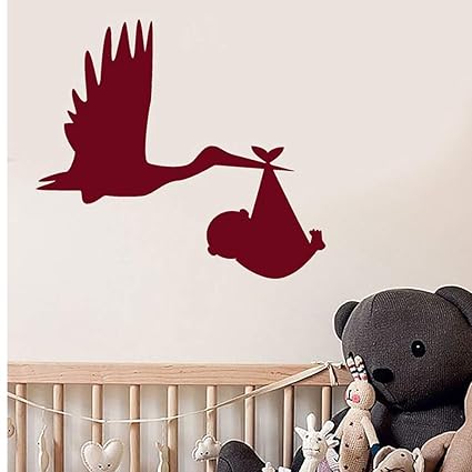 Haotong11 Dessin Animé Oiseau Cigogne Avec Bébé Vinyle