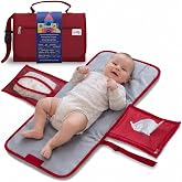 Kewh Jo - Portable Diaper Changing Pad with Storage Pockets &amp; Wipes Holder &ndash; Foldable Waterproof Travel Baby Changing Mat, Portable Changing Station with Built-in Cushion for Newborns &amp; Toddlers