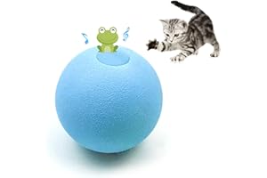ZALBYUY Cat Toy Balls with Sound, Chirping Cat Toys with Catnip, EVA Rolling Toy Balls, Interactive Kitten Toys for Indoor Cats(Frog, EVA)