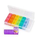 Bymax Weekly Pill Organizer Box, 7 Days Pill Case 3 Times A Day (Morning Noon Evening), Daily Pill Container for Pills/Vitamin/Fish Oil/Supplements