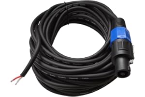 Seismic Audio SPRW50, 50-Feet Raw Wire to Speakon Speaker Cable, 16 Guage, PA/DJ/Home Audio
