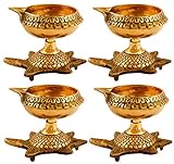 Hashcart Pure Brass Handmade Kuber Tortoise Diya Oil Lamp Vastu Good Luck Diya for God Prayer