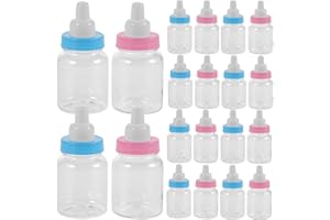 FOMIYES 24pcs Mini Baby Bottle Candy Favors – Cartoon-Shaped Decorative Nursing Bottles for Baby Shower, Gender Reveal and Bi