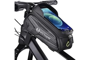 Victoper Bike Phone Front Frame Bag, Waterproof Bicycle Tube Bag, 2L PPU Cycling Pouch Bike Bag, Bike Accessories Bag for Men Women Adults Compatible Phone Under 7”