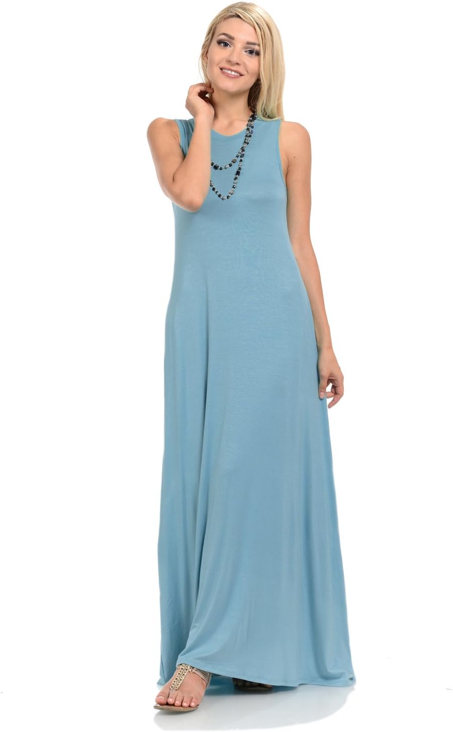 Pastel by Vivienne Women's Sleeveless Maxi Dress with Pockets