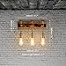 KunMai Vintage Metal Water Pipe Edison Bulb Hanging Indoor Wall Light Sconce Fixture Retro Style (3-Light)