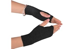Novawo Wool Blend Fingerless Gloves Soft Arm Warmers Flexible Typing Gloves