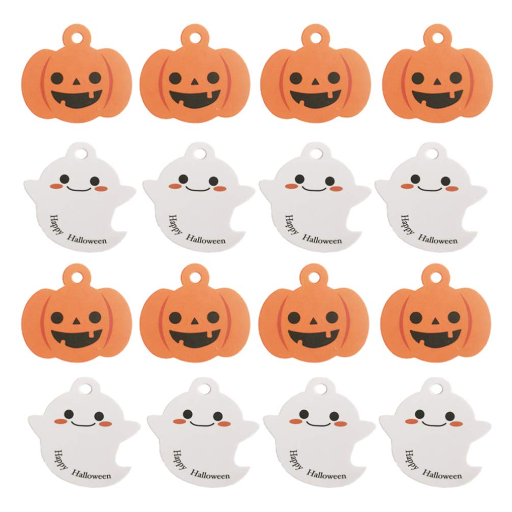 Halloween Hanging Tags Pumpkin Sign Tag Candy Boxes Tag Packaging Labels Bookmark Treat Cookie for Halloween Trick or Treat Favors