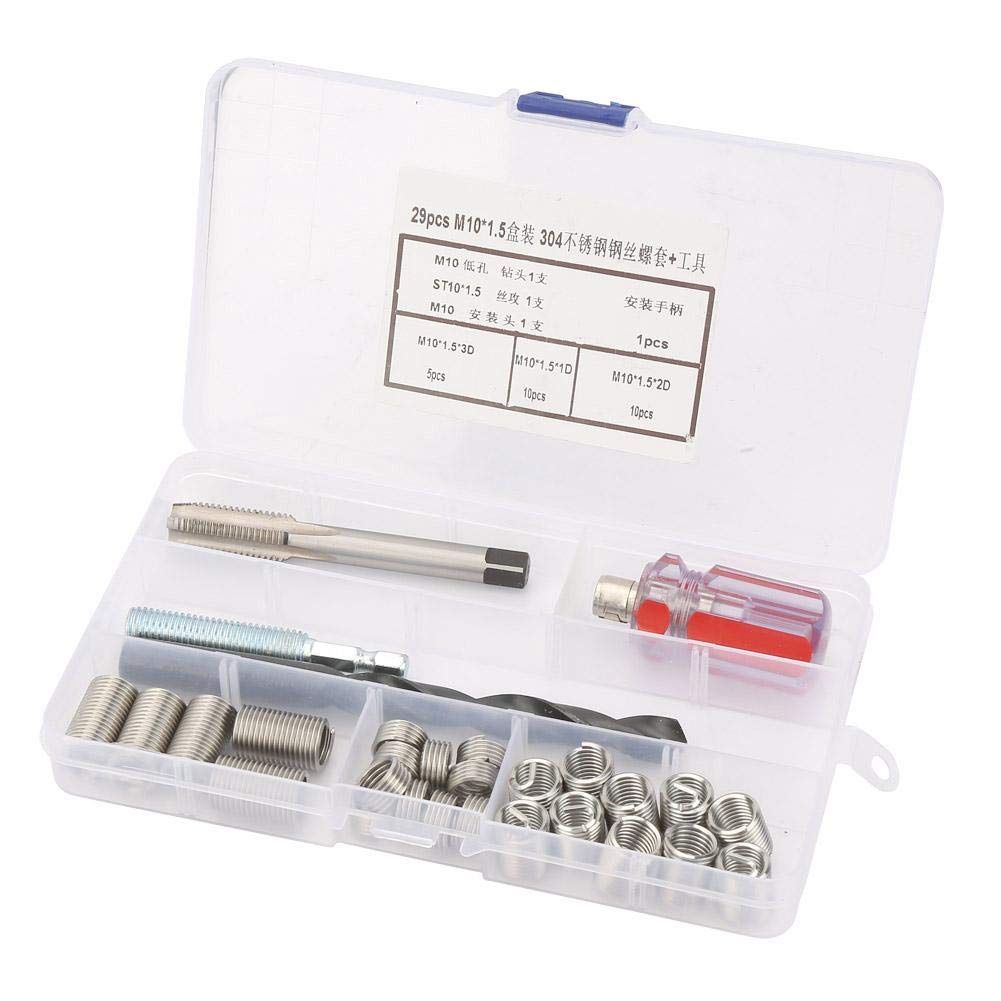 29pcs Kit de R/&eacute;paration dInserts Filet/&eacute;s avec des Insertions de Fil de Type Helicoil en Acier Inoxydable M12*1.75