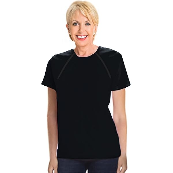 ComfyChemo® CHEMOWEAR : Women's Short Sleeve Chemotherapy Port