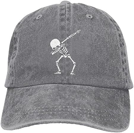 OHMYCOLOR Dabbing Skulls Bone Skeleton Art Denim Adjustable Baseball Caps For Mens Womens Latest Hip Hop Trucker Hats Snapback