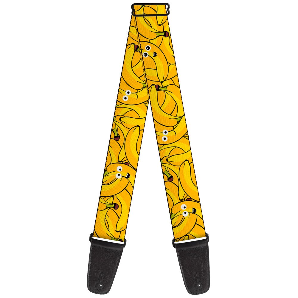 Buckle-Down GS-W32878 "Bananas Stacked Cartoon Yellows" Guitar Strap