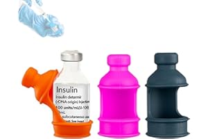 SIJIDOU 3 Pack Insulin Vial Bottle Protector Sleeve for Diabetic, Silicone Protective Case to Protect Insulin Vial from Breaking, Suitable for 10ml Short Insulin Vials (Pink Orange Grey)