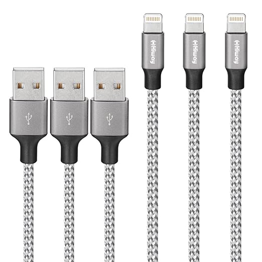 Best for 8 Pin: Hiway Nylon Braided Lightning Cable 3 of 6ft.