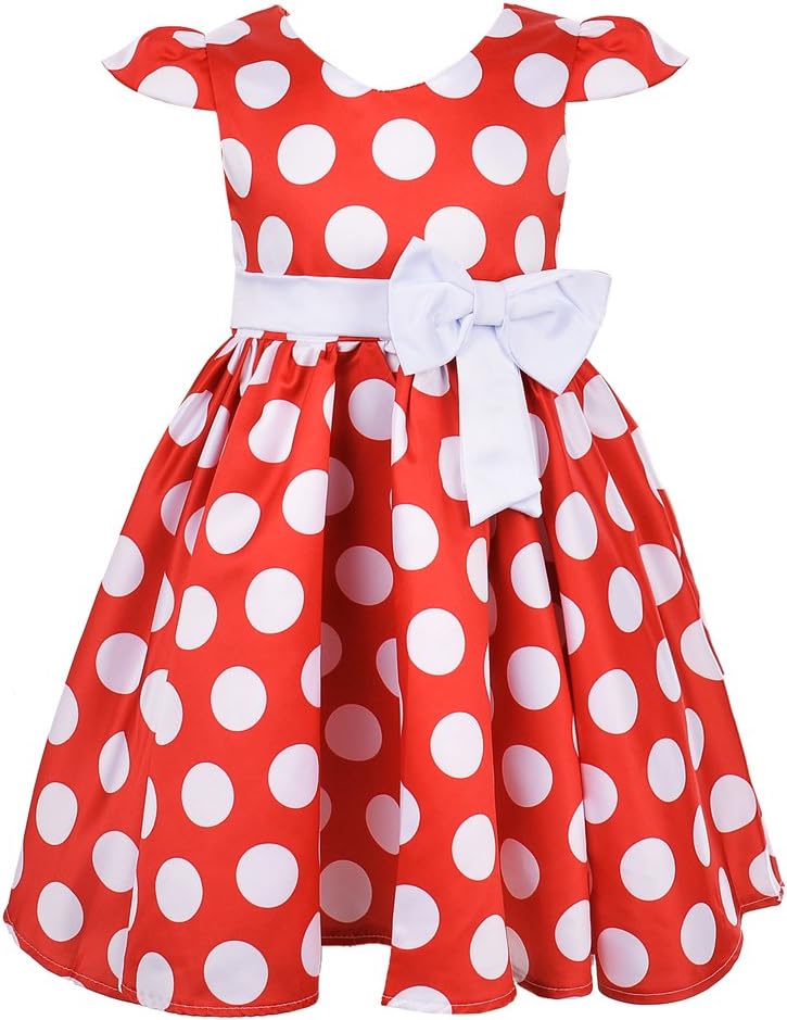 OKIDSO Girls Summer Dresses Princess Party Dress Print Floral Wedding Bridesmaid Christening Dress 3-8 Years