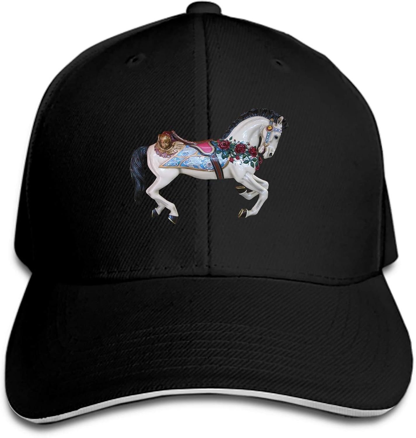 Carousel Horse Baseball Cap Trucker Hats Adjustable Dad Hat Peaked Flat