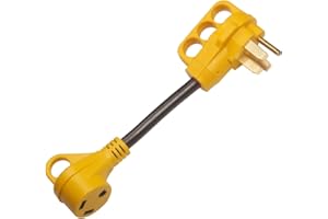 CAMPELIFY RV Power Adapter Camper Cord-50amp Male to 30amp Female,12 Inch 10/3 STW NEMA14-50P 50 Amp Male Plug to TT-30R 30 Amp Female Receptacle,Rated for 30A/125V(CR5030)