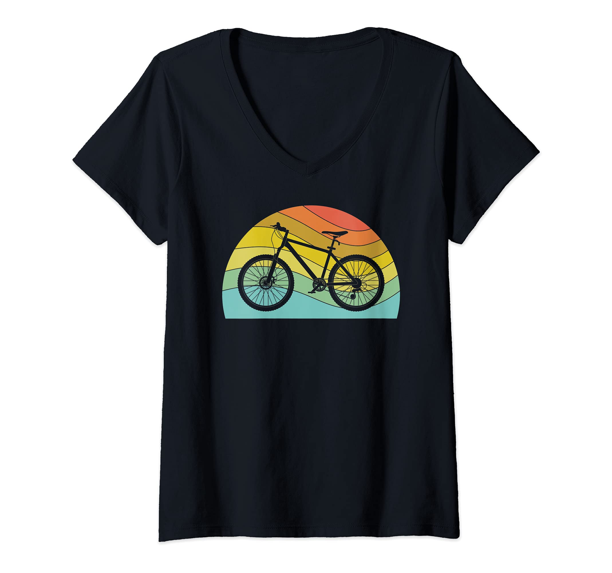 Womens Mountain Bike Bicycle Cycling MTB Downhill Fast 29" Wheel V-Neck T-Shirt