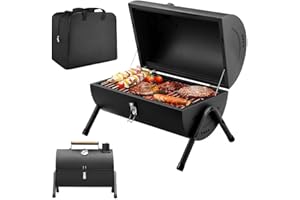 Portable Charcoal Grill BBQ, Tabletop Outdoor Charcoal Barbecue Smoker, Small BBQ Grill for Outdoor Cooking for Backyard Camp