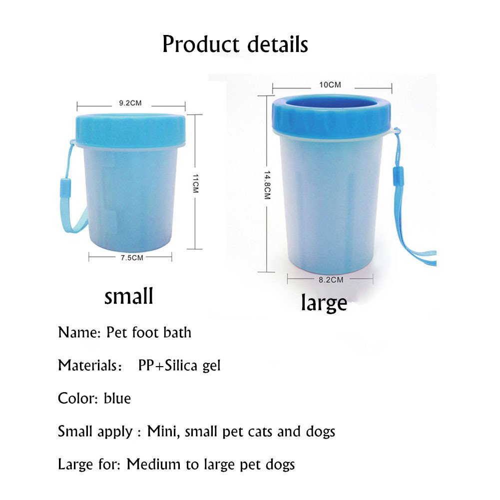 Tellunow Pet Foot Washer Cup Dog Cleaning Cup Foot Cup Antibacterial Soft Gentle Silicone Bristles Dog Paw Cleaner Pet Feet Washer for Dogs Cat Grooming (Big Size)