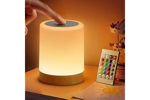 Auxmir Night Light Touch Sensor for Kids Baby, LED Bedside Table Lamp 13 RGB Colors Changing, USB Rechargeable Remote Control