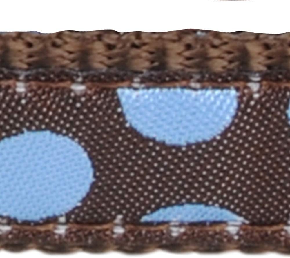 Red Dingo Classic Dog Harness Design, Blue Spots on Brown, Small 15mm - Image 4