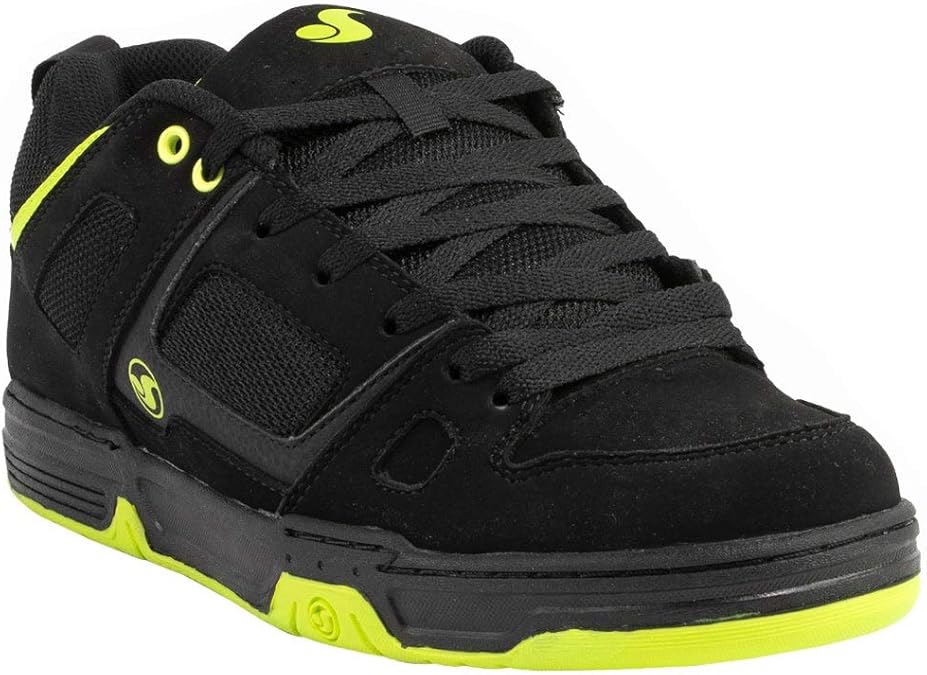 DVS Gambol Trainers Shoes Black Lime PU Nubuck UK 10 US