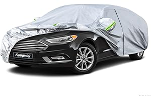 Kaugung 6 Layers Car Cover Custom Fit Ford Fusion Sedan from 2005 to 2025, Waterproof Car Cover All Weather for Automobiles Outdoor Indoor with Zipper Door, Sun Rain Dust Snow Protection.