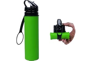 FOGESION Collapsible Water Bottles, BPA Free 20 Oz Food Grade Silicone, Leak Proof, Simple Modern Jug Essentials For Activities Such As Travel, Camping, Hiking, Biking, Sports (Green)