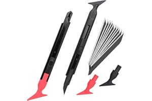 EHDIS 2 in 1 Vinyl Wrap Cutter and Curves Slot Tint Tool,Retractable Utility Knife with 30 Degree Snap Off Blade Micro Squeegee for Car Wrapping,Vinyl Film,Wallpaper Installation