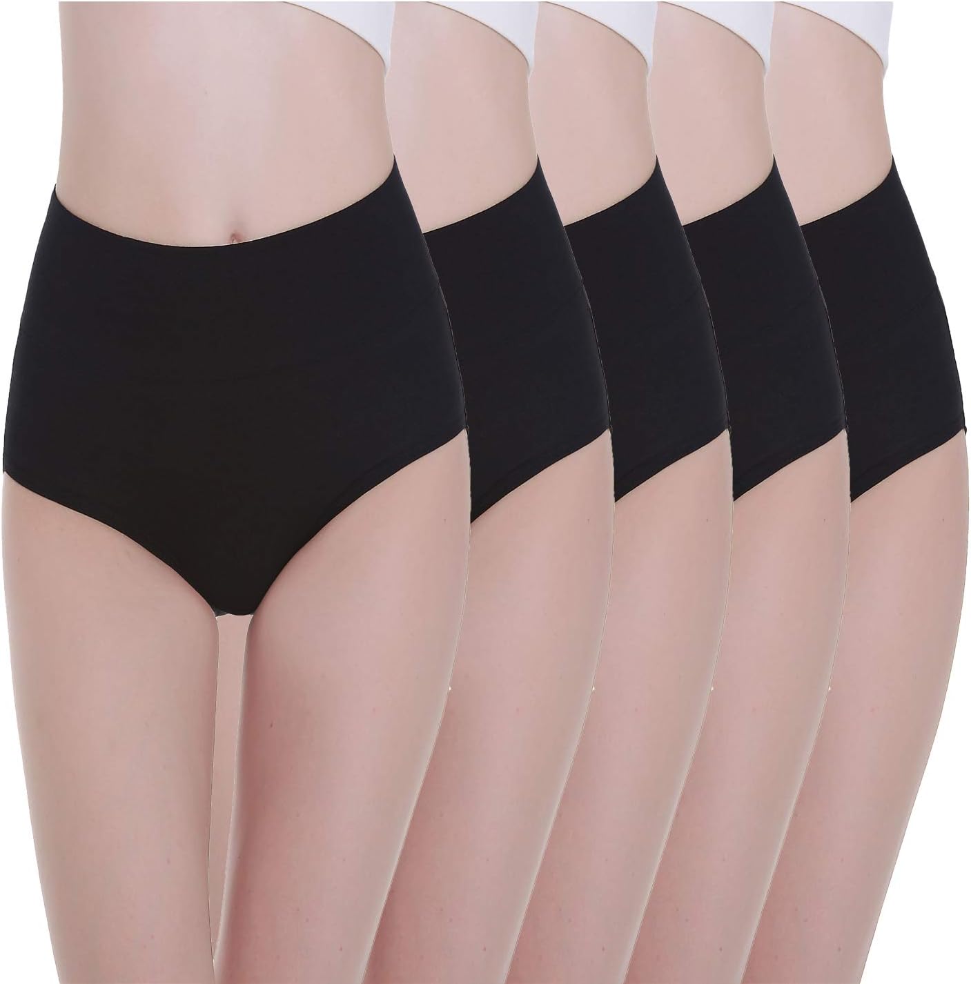 Ladies Underwear 5Pack Coton Briefs High Waist Knickers Tummy Control Panties for Women