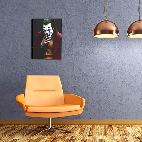 Amazon Co Jp Sunjan アートパネル ジョーカー 絵画 映画 ポスター 壁飾り おしゃれ キャンバス 壁画 インテリア 装飾画 30 40cm ホーム キッチン