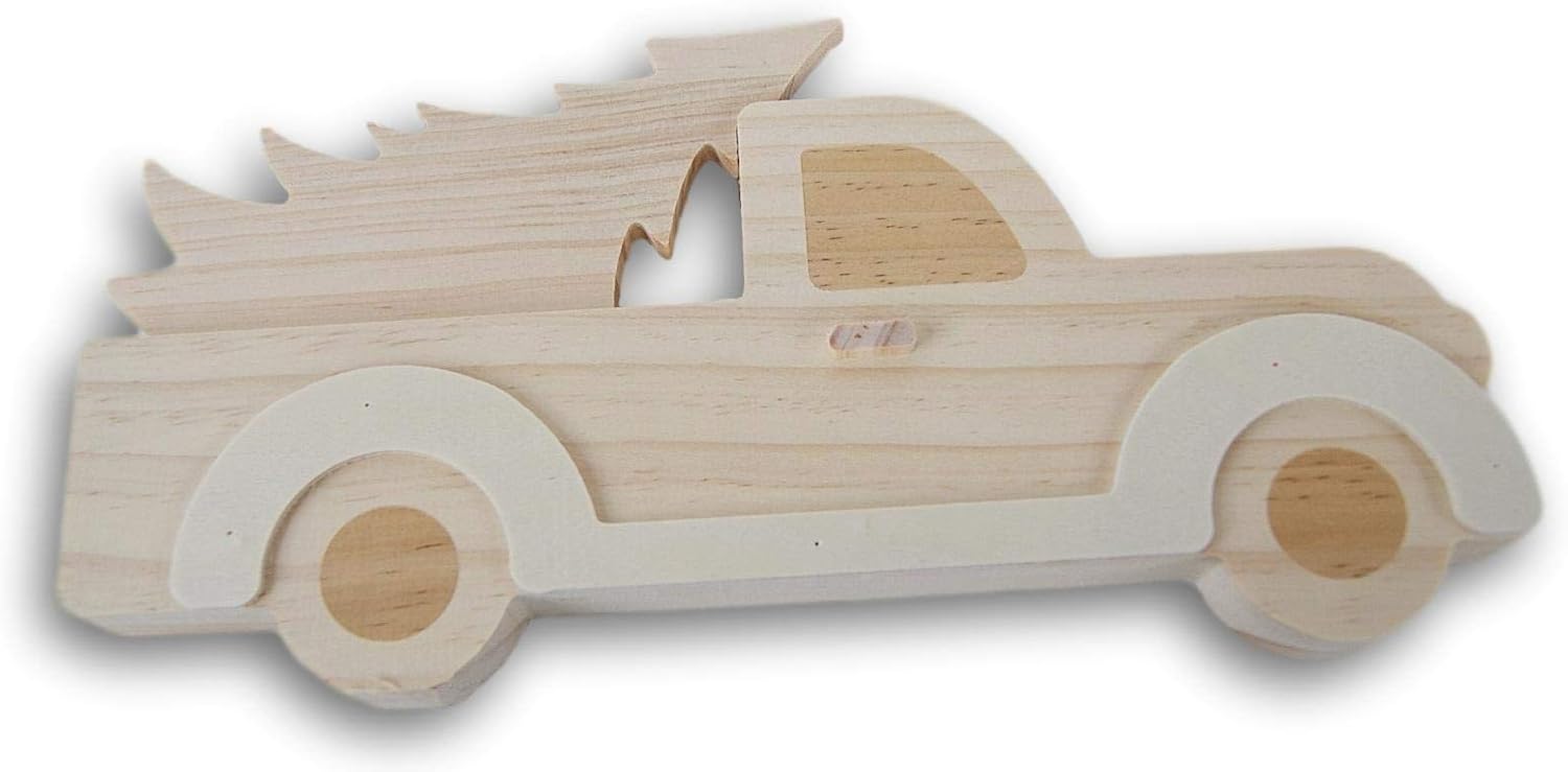 unfinished wood truck