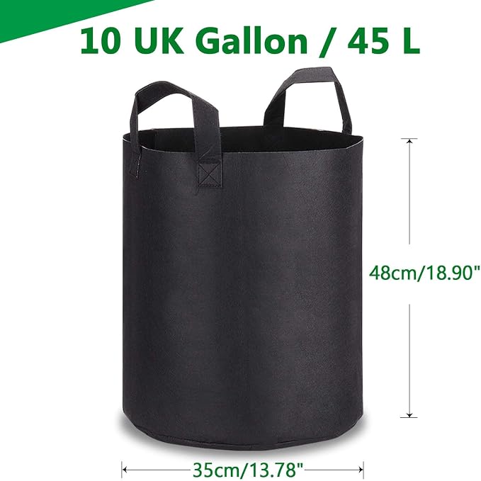 PEYOU Bolsa de Cultivo de Plantas 45L(5 Piezas), Saco para Plantas ...