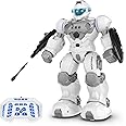 STEMTRON Robot Toys for Kids, Programmable Remote Control Robot with Intelligent Gesture Sensing, Recharge, Singing & Dancing Mode, Launcher (White)