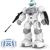 STEMTRON Robots for Kids, Programmable RC Robot with Gesture Sensing | 2.4GHz Remote,Recharge, Singing &amp; Dancing Mode, Launcher,LED Color-Changing Eyes, Ideal Gift for Boys Girls