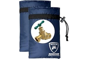 Mokeyder Enlarge Outdoor Faucet Cover for Winter Freeze Protection, 7” W x 10" H Hose Bib Covers Socks for Outside Wall Taps, Reusable Waterproof Insulated Spigot Cover, Blue, 2 Packs