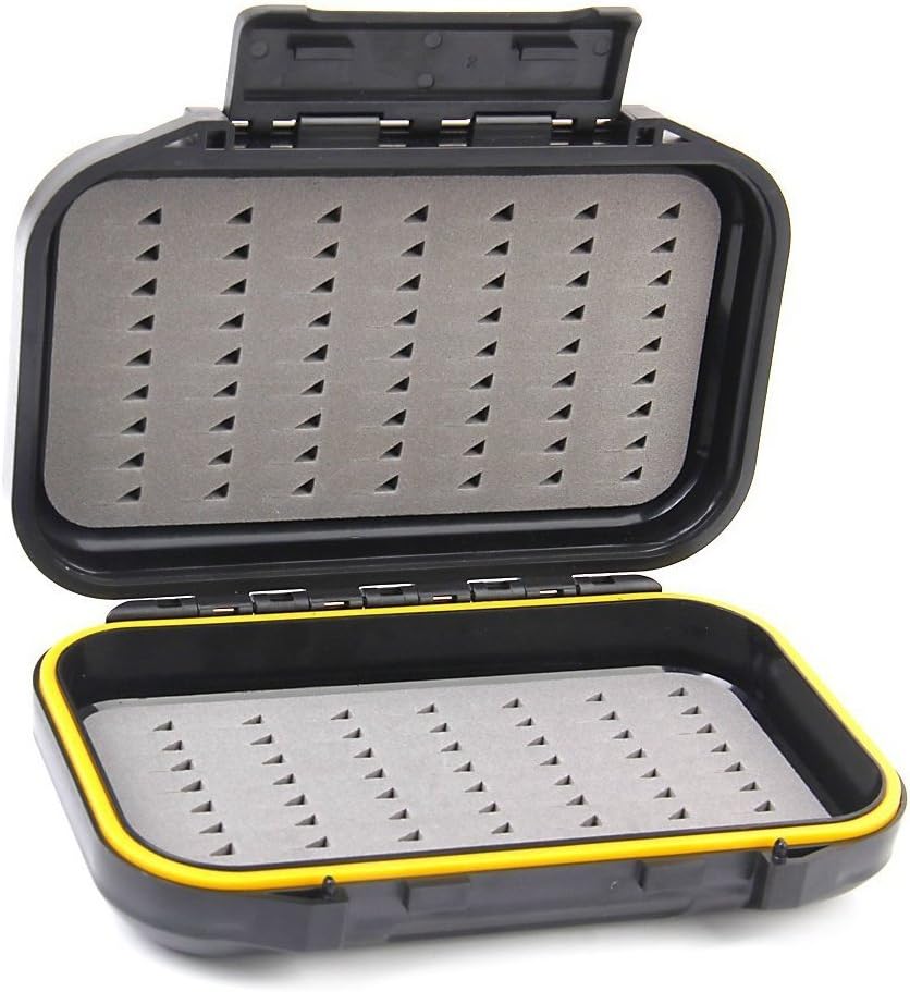 NewShot Waterproof Pocket Dual-Layer Fly Fishing Bait Storage Case Foam Insert Tackle Box