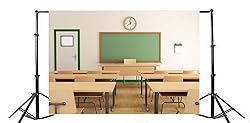 AOFOTO 7x5ft Classroom Backdrop Blackboard Platform