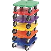 Spectrum 12 inch All Surface Scooter, Set of 6 Different Colored Scooters | 3 inch-diameter casters, W 8465 Scooter Link, One in each Spectrum color