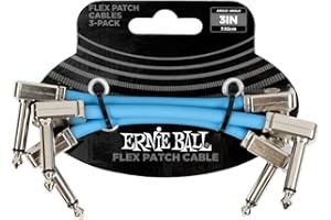 Ernie Ball Flex Patch Cable 3in - Blue - 3 Pack