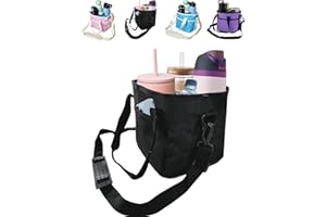 Family Size 4 Compartment Drink Bag, Multiple Tumbler Carrier Caddy, with Adjustable Strap, 4 Compartment Insulated Drink Hol