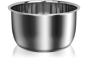 Linkidea Rice Cooker Inner Pot Replacement, 304 Stainless Steel Pressure Cooker Pot, Dishwasher Safe Inner Compatible with Ti