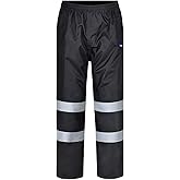 AYKRM Reflective High Visibility Safety Waterproof rain Pants for Fishing Motorcycle Cycling Farming Hiking Works