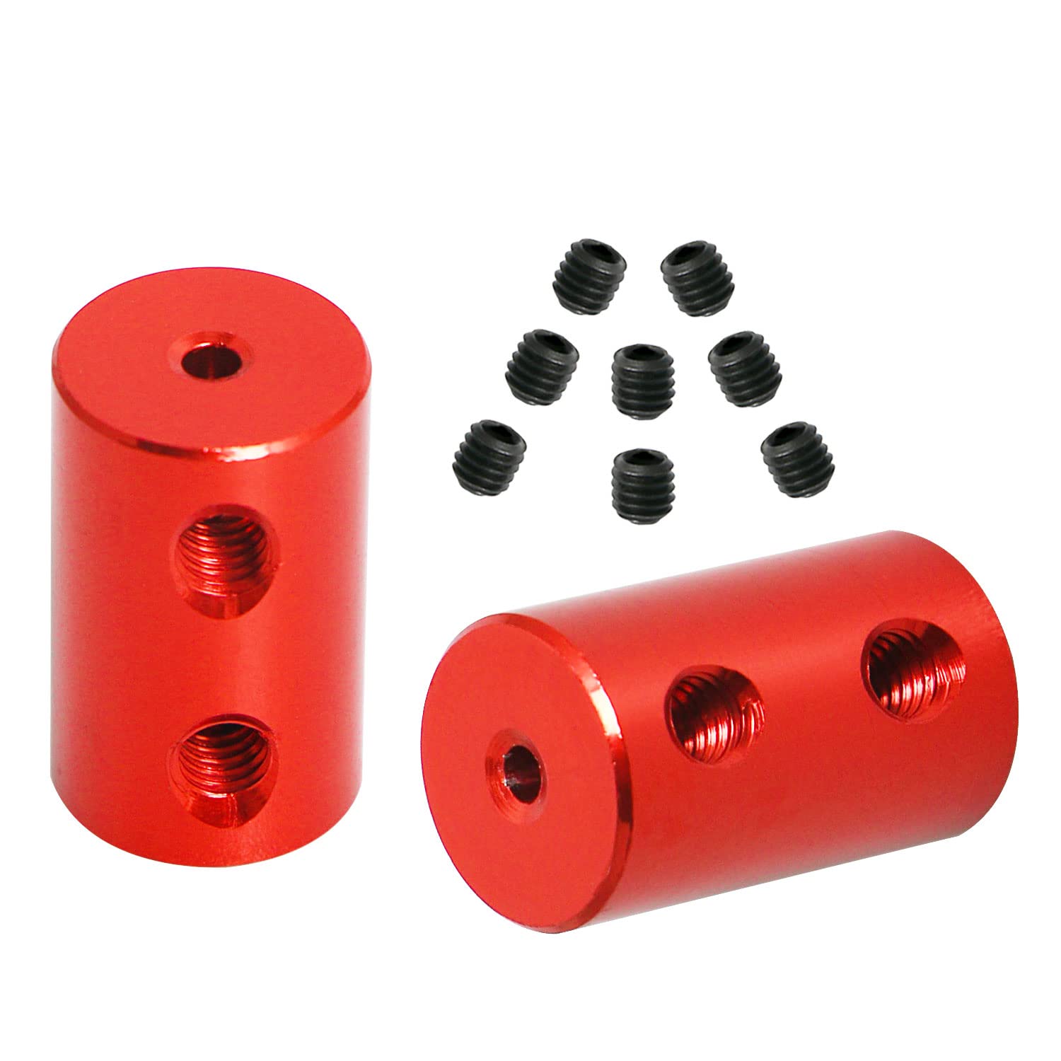 Ohamtes 2Pcs shaft diameter 2mm to 2mm rigid coupling, suitable for 3D printers, DIY encoders, motor connectors, motor guide shaft couplers, model shafts, motor guides, CNC machine tools