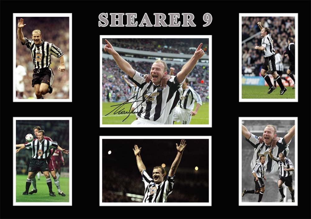 ALAN SHEARER Signed A4 Montage Photo Print Pre Printed Signature NEWCASTLE Autograph Football Gift Wall Art Artwork