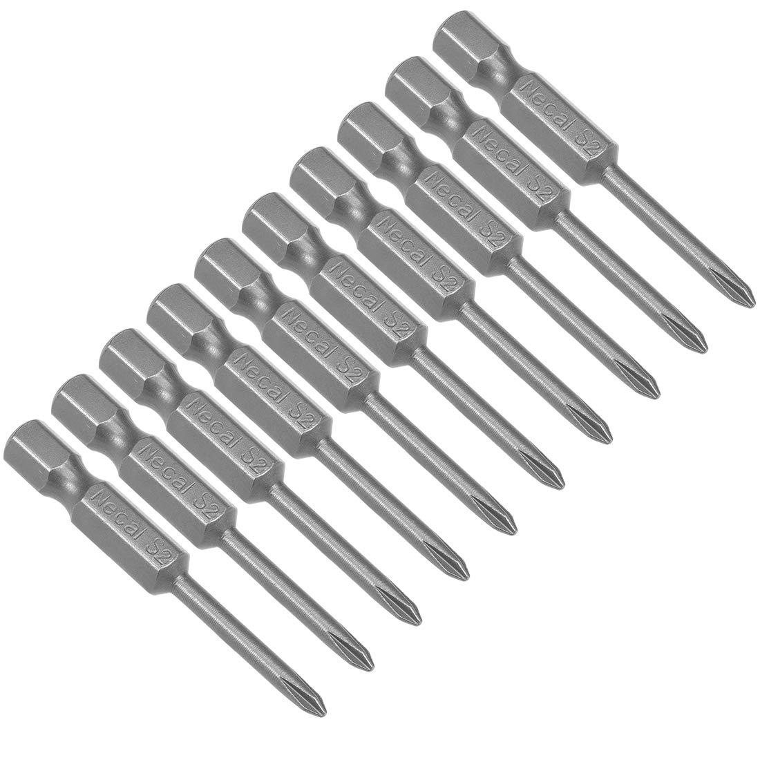 uxcell 10pcs 50mm 1/4 inches Hex Shank PH0 Magnetic Phillips Head Screwdriver Bits S2 High Alloy Steel